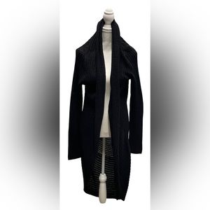 Lovestitch Women’s Long Shawl Collar Black Cardigan Size M/L